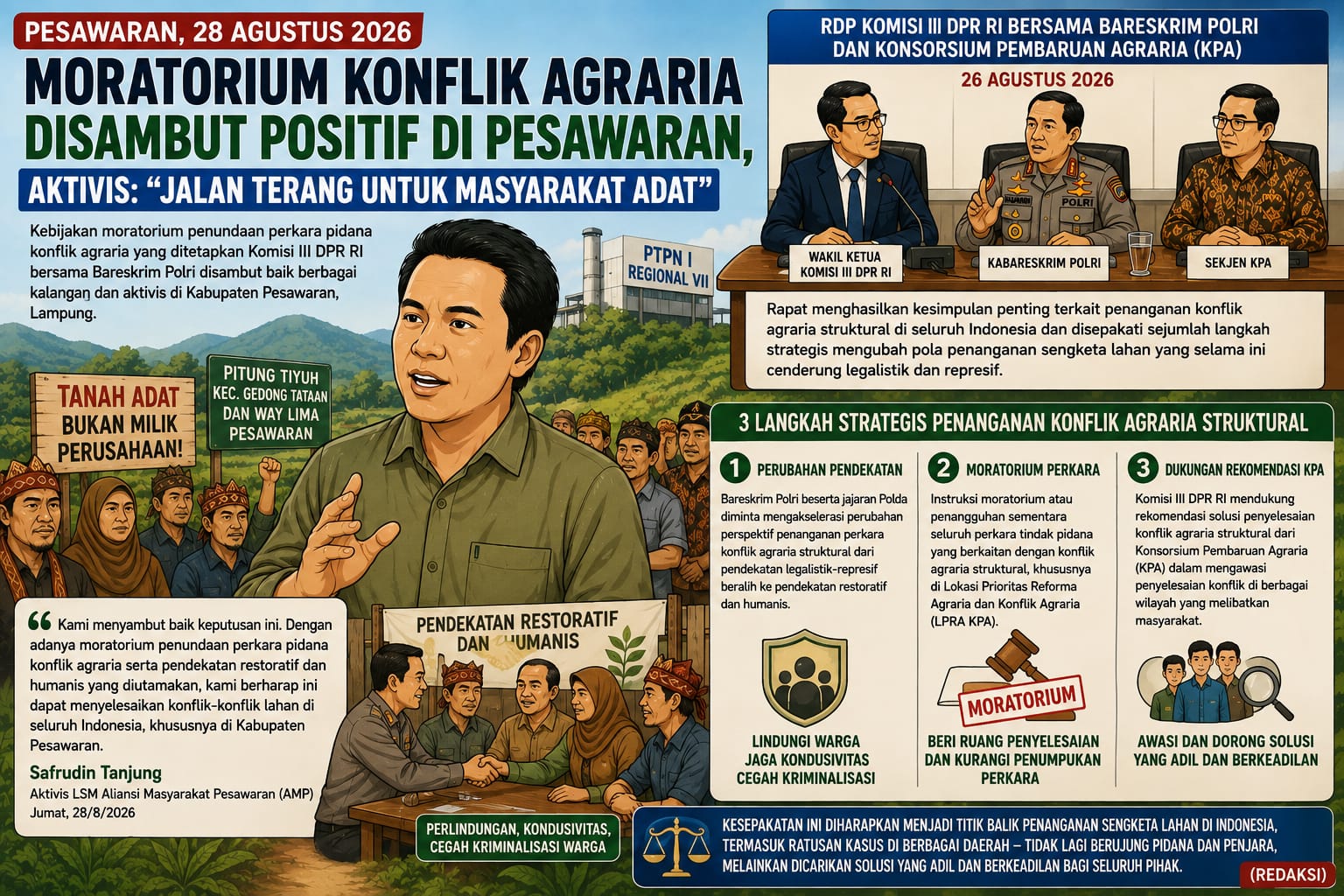 Moratorium Konflik Agraria Disambut Positif di Pesawaran, Aktivis: “Jalan Terang untuk Masyarakat Adat