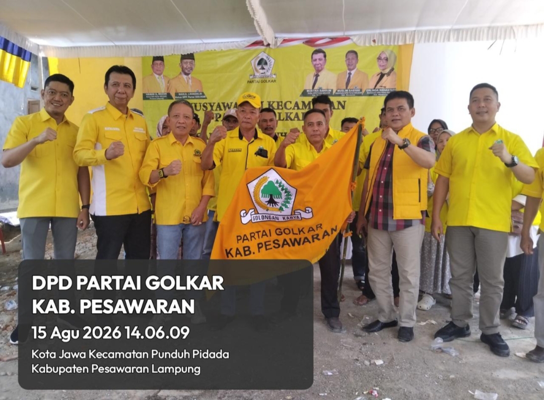 Lantik Pimpinan Kecamatan (PK) Partai Di Dua Kecamatan,DPD Partai Golkar Pesawaran Kuatkan jaringan konsolidasi Partai di akar rumput